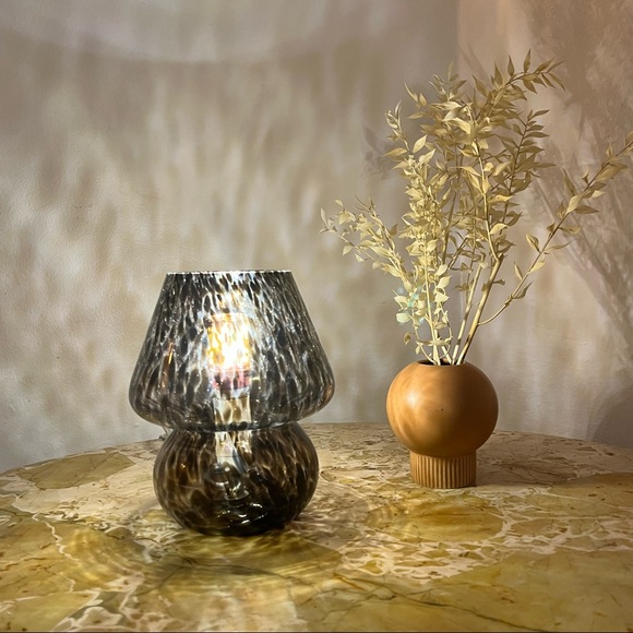 Other - Tortoise Speckled Handblown Glass Mushroom Lamp